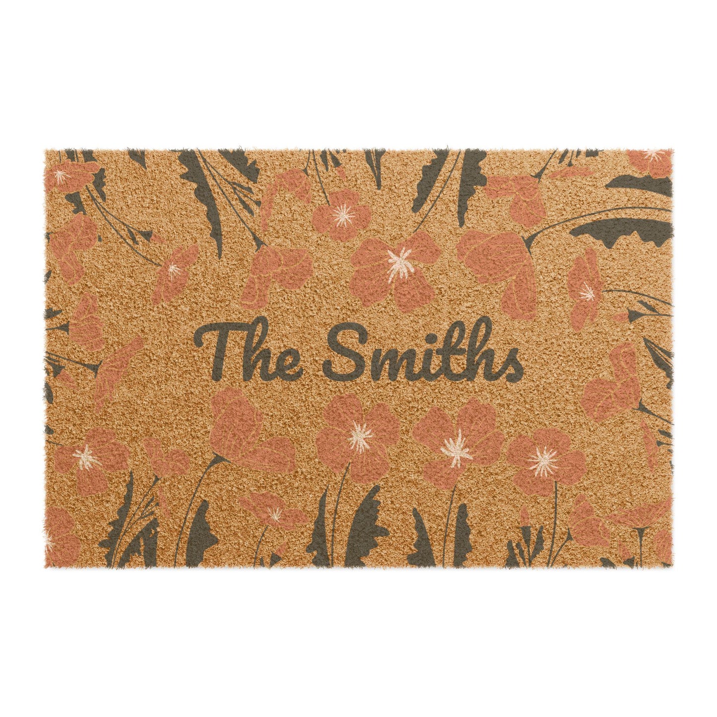 Personalized California Poppy Welcome Mat