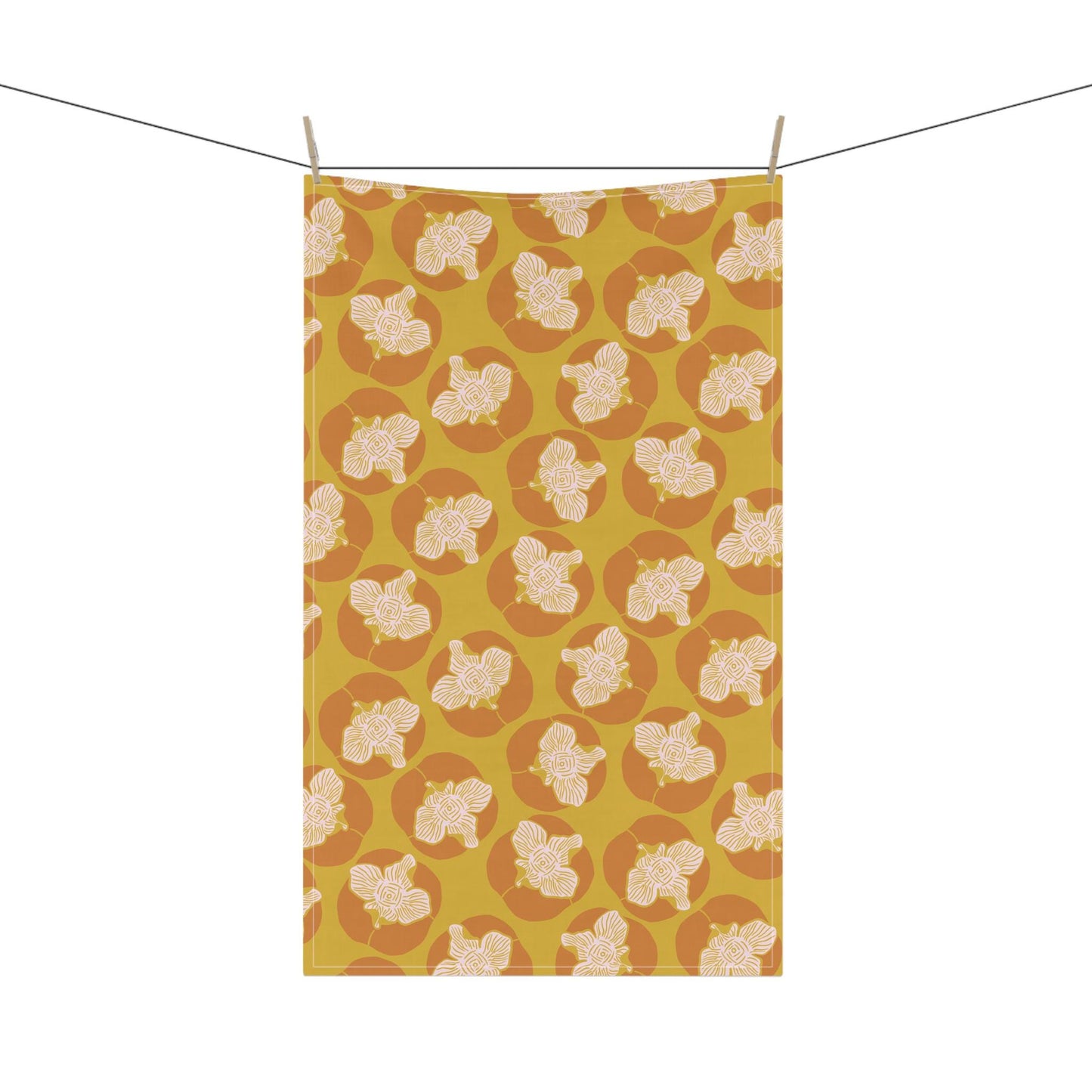 Mid-Century Modern Persimmon Tea Towel