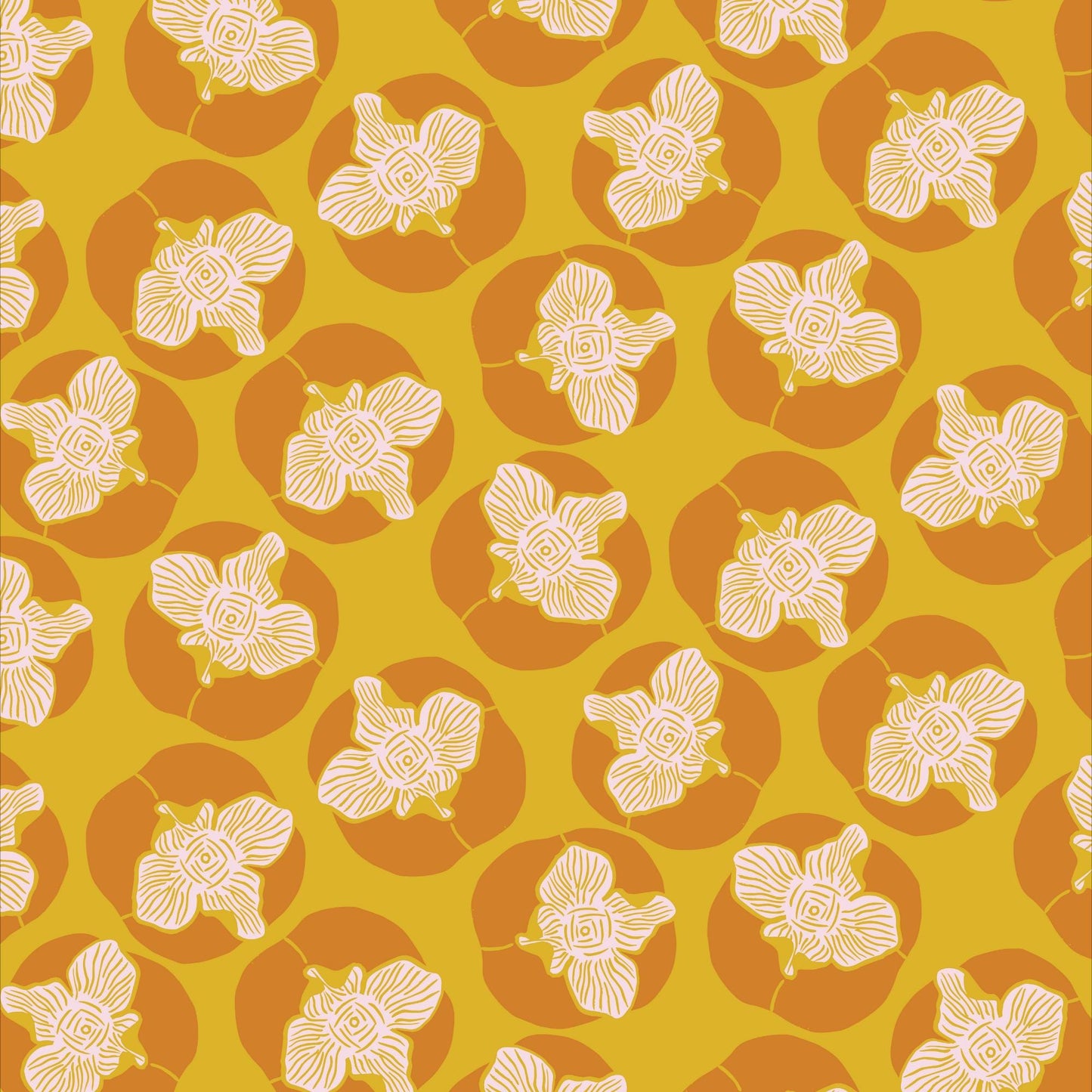 Mid-Century Modern Persimmon Tea Towel