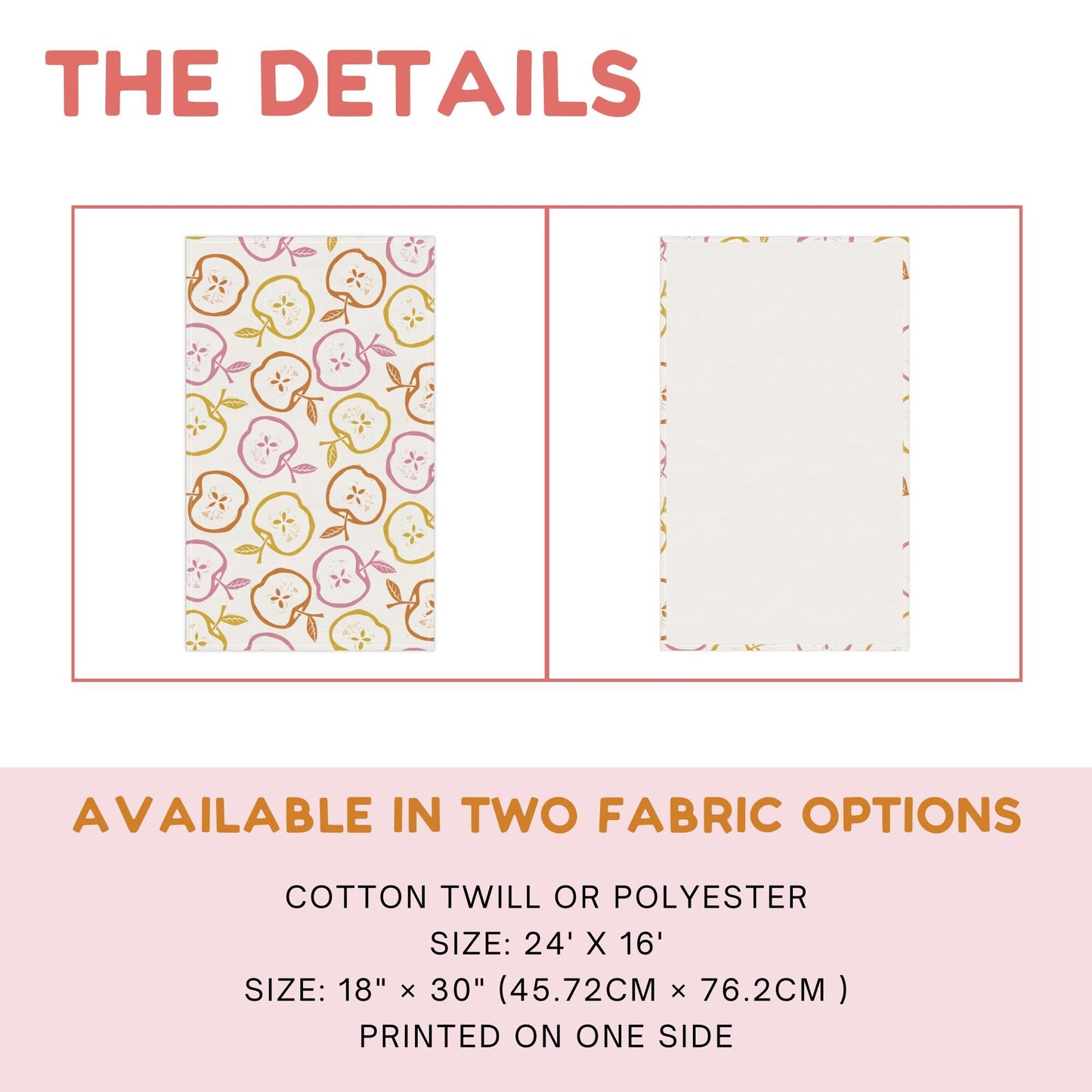 Retro Apple Print Tea Towel