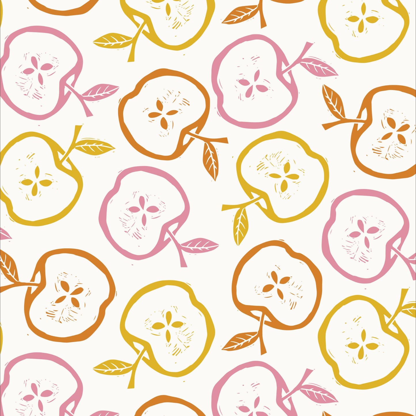 Retro Apple Print Tea Towel