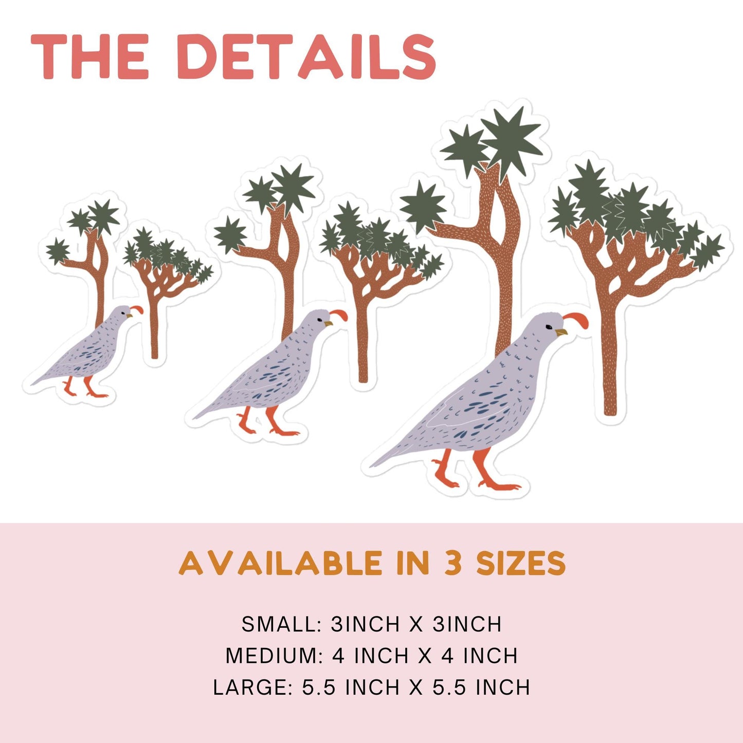 Joshua Tree and Desert Quail Sticker