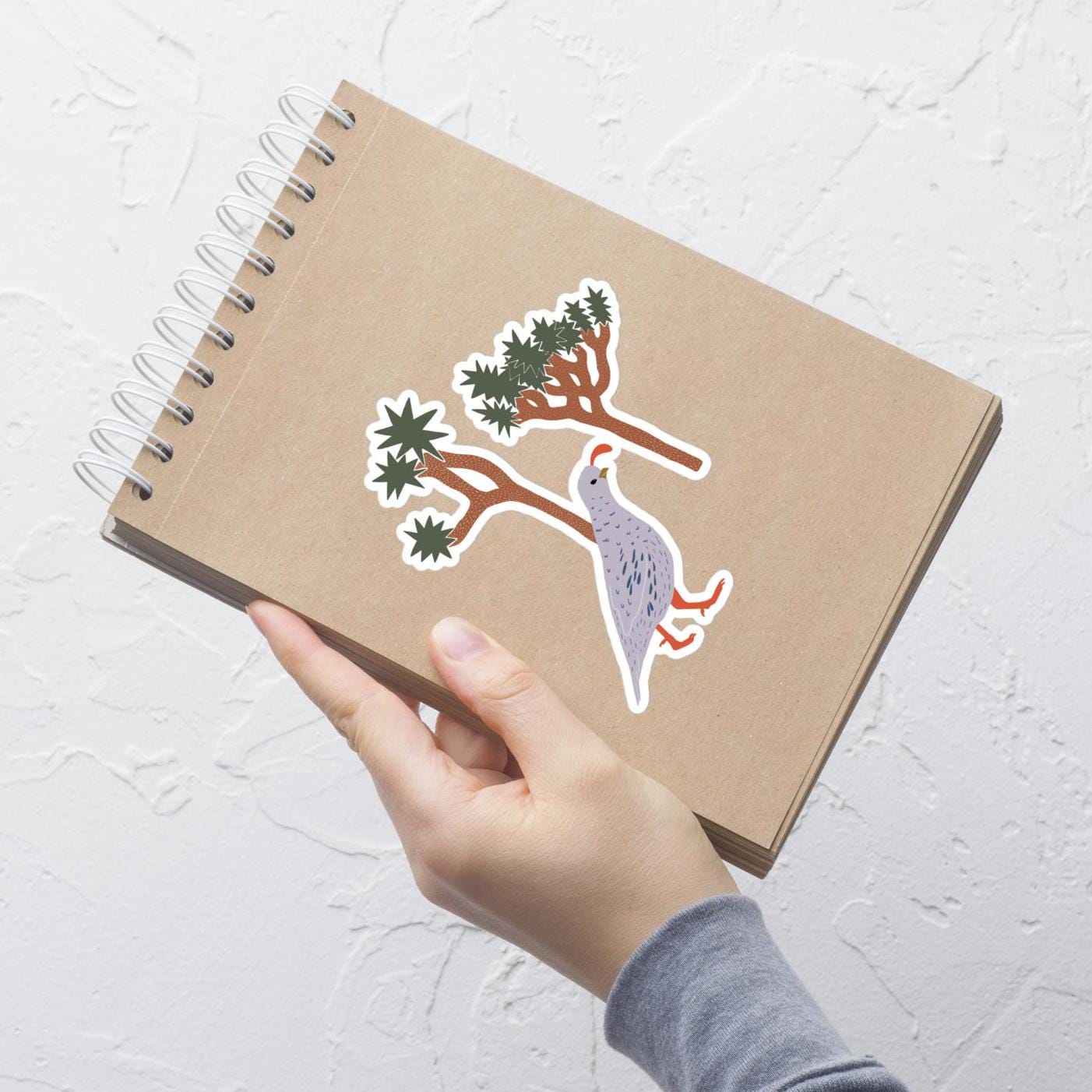 Joshua Tree and Desert Quail Sticker