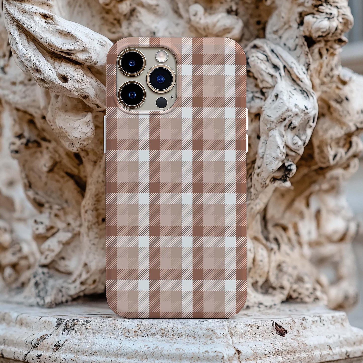 Mocha Mousse Plaid iPhone Case