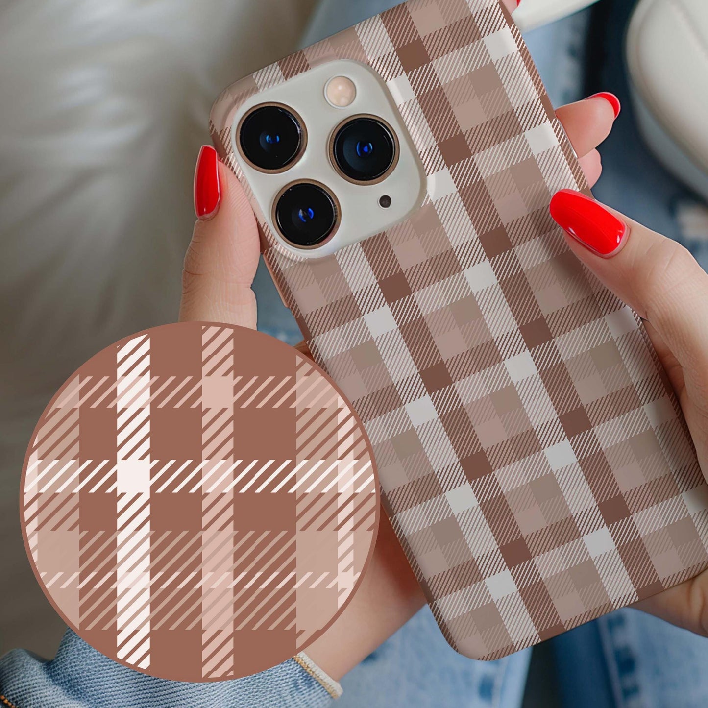 Mocha Mousse Plaid iPhone Case