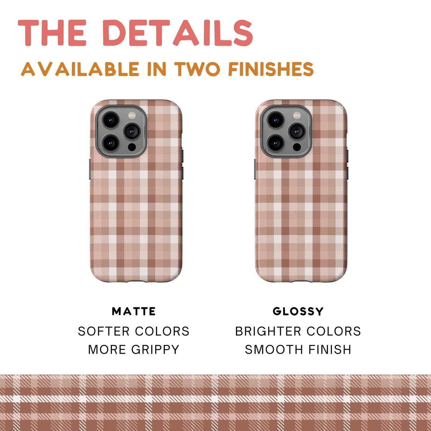 Mocha Mousse Plaid iPhone Case