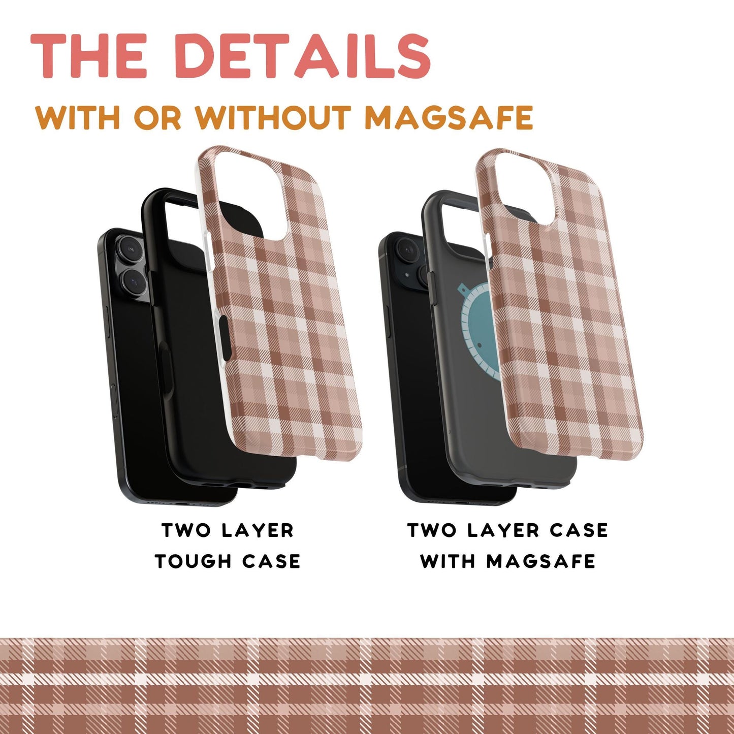 Mocha Mousse Plaid iPhone Case