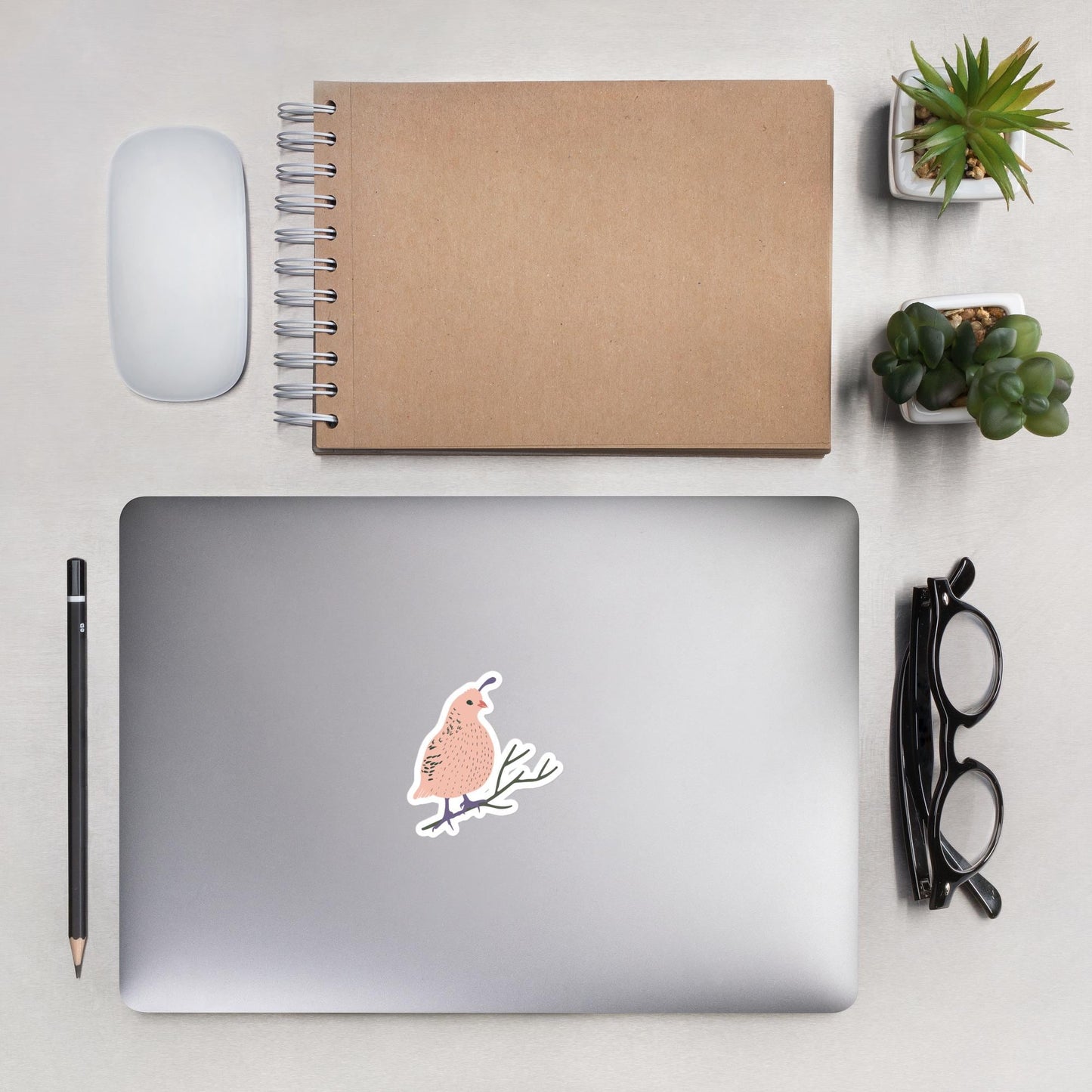 Pink Desert Quail Sticker