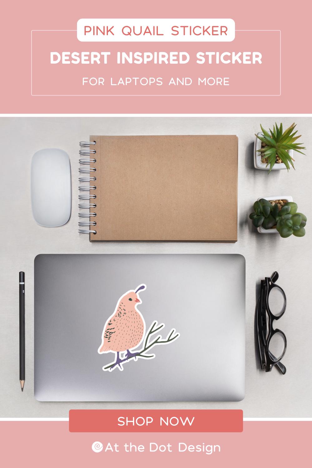 Pink Desert Quail Sticker