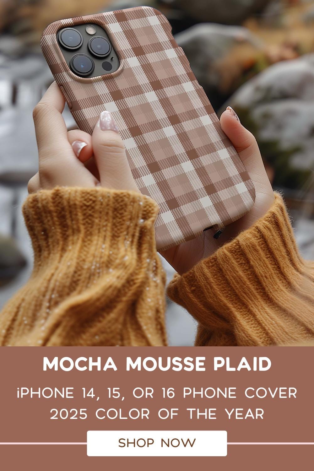 Mocha Mousse Plaid iPhone Case