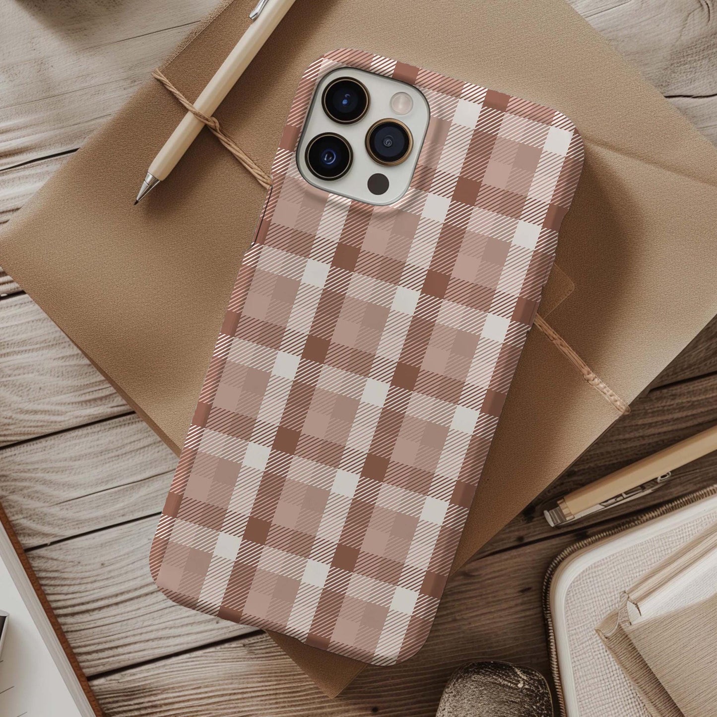 Mocha Mousse Plaid iPhone Case