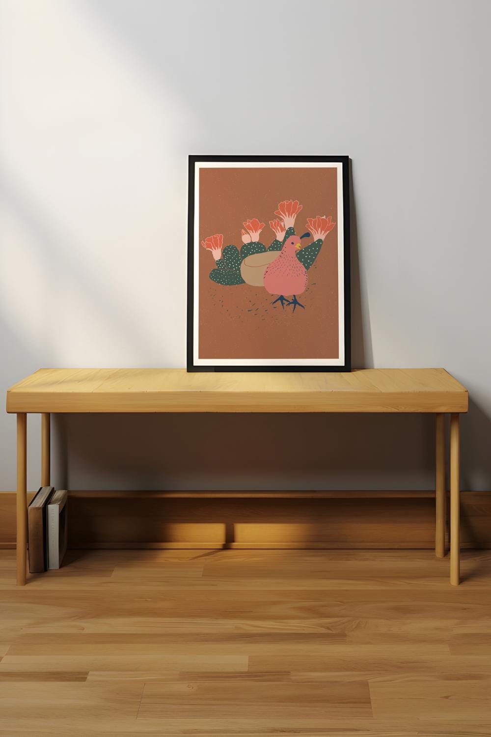 Southwest Style Desert Cactus and Quail Art Print
