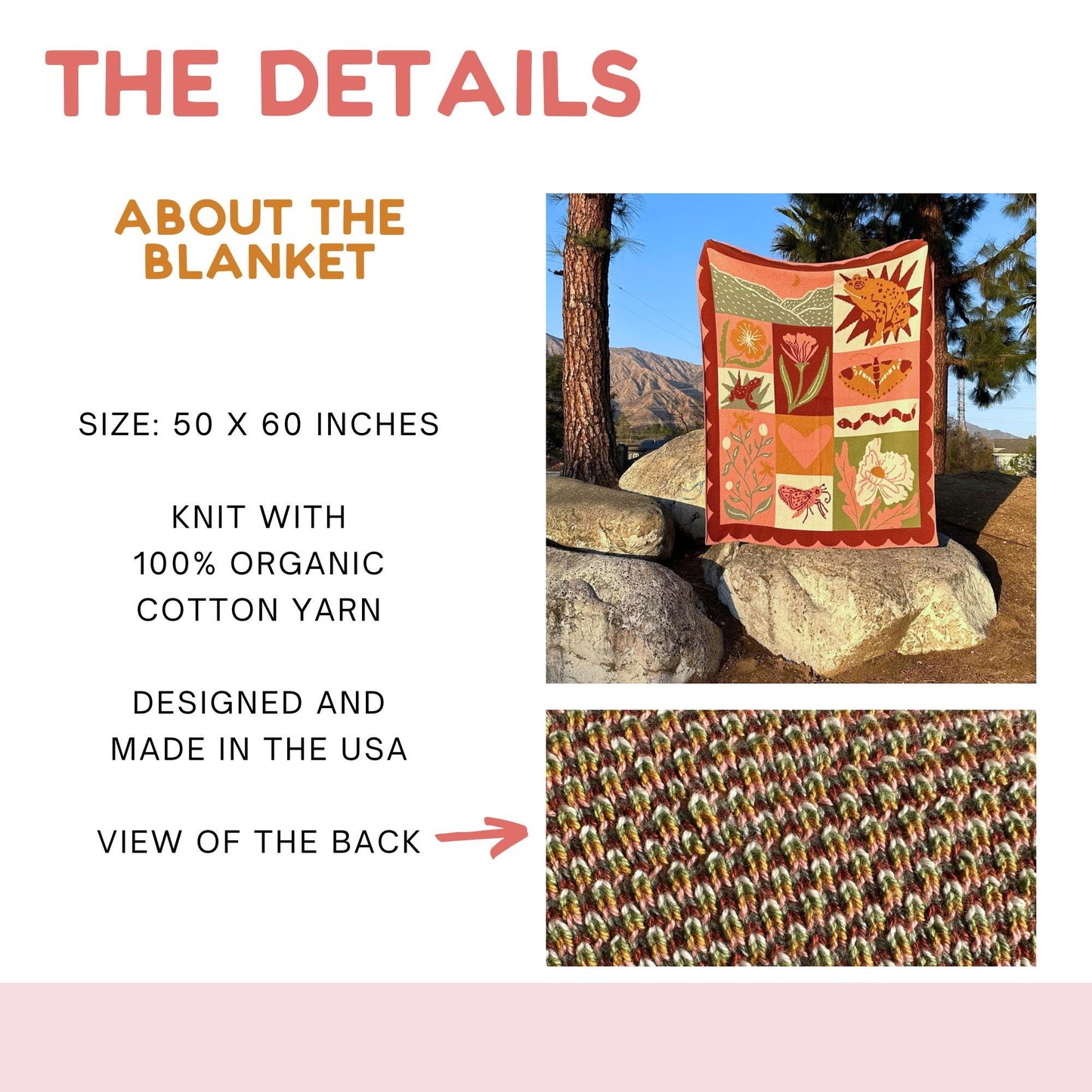 Organic Cotton Knit Throw Blanket