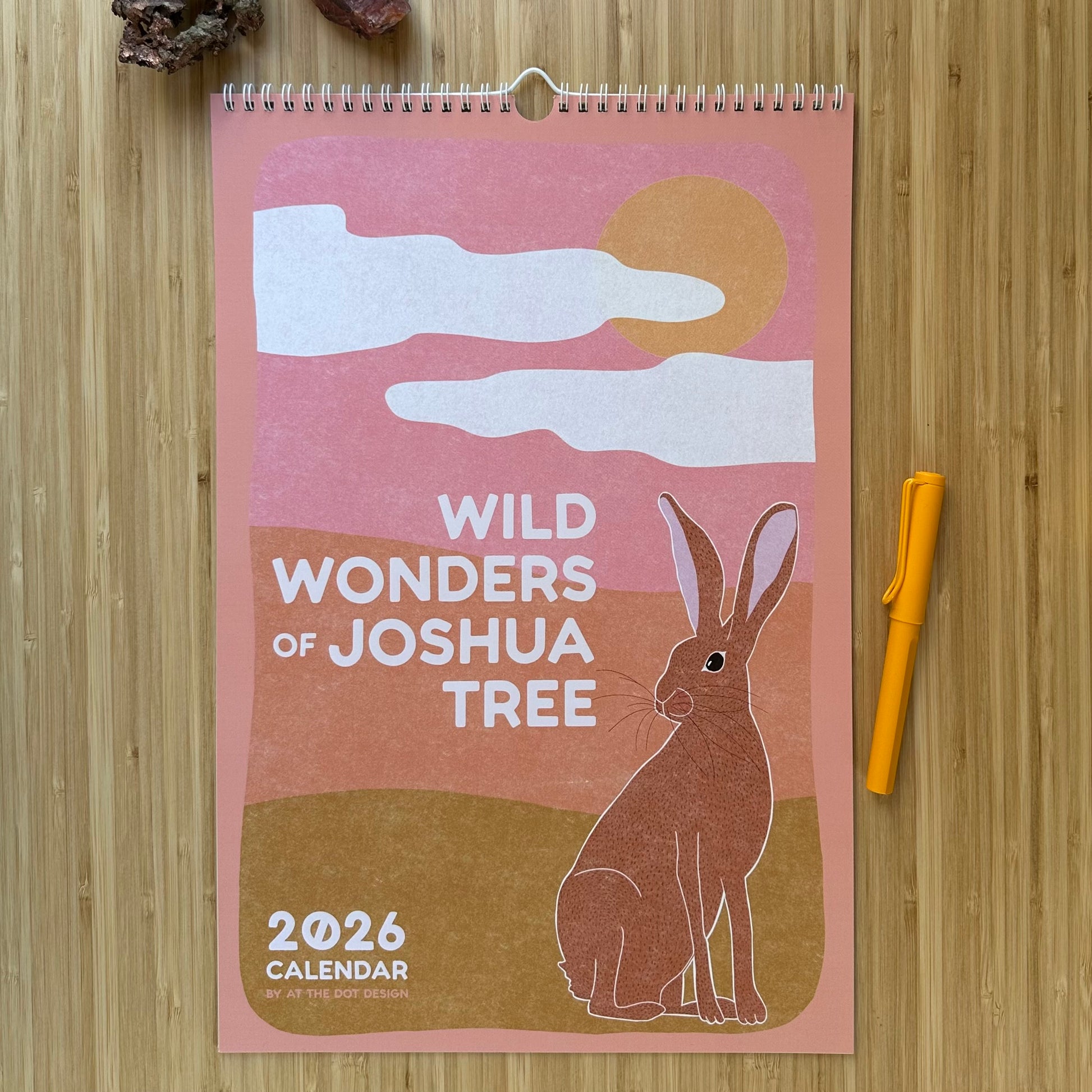 Joshua Tree National Park Calendar Large Wall Size Desert Landscape Collection Minimalist Wildlife Illustrations Botanical Art Series Native Plants Natural Beauty Monthly Planner Home Office Organization Premium Wire Bound Design