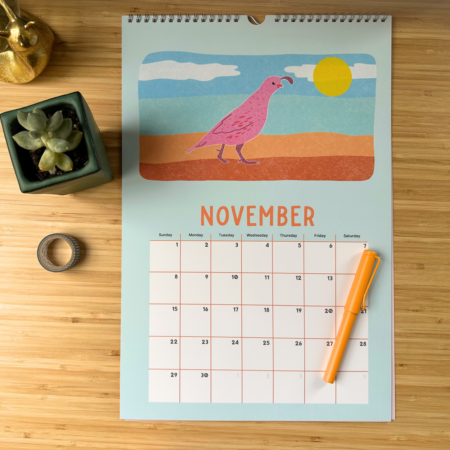 Joshua Tree National Park Desert Plant & Animal Academic Wall Calendar (July 2026 - June 2027)