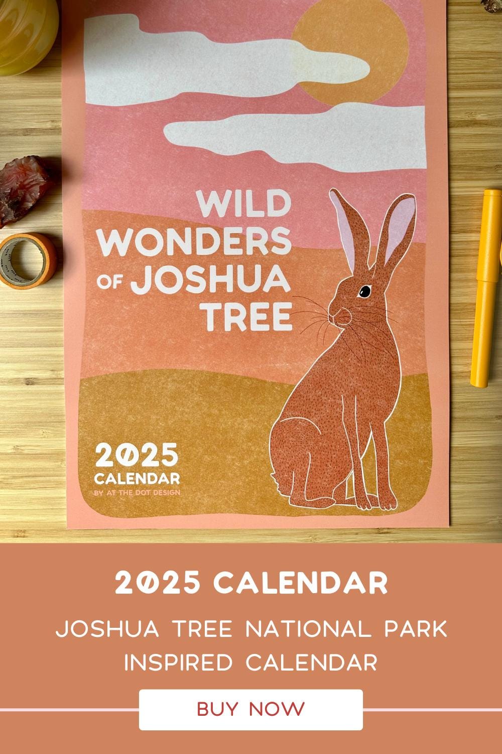 2025 Illustrated Joshua Tree Desert Wall Calendar