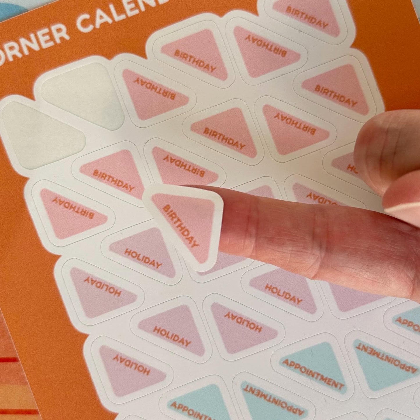 Corner Calendar Sticker Sheet