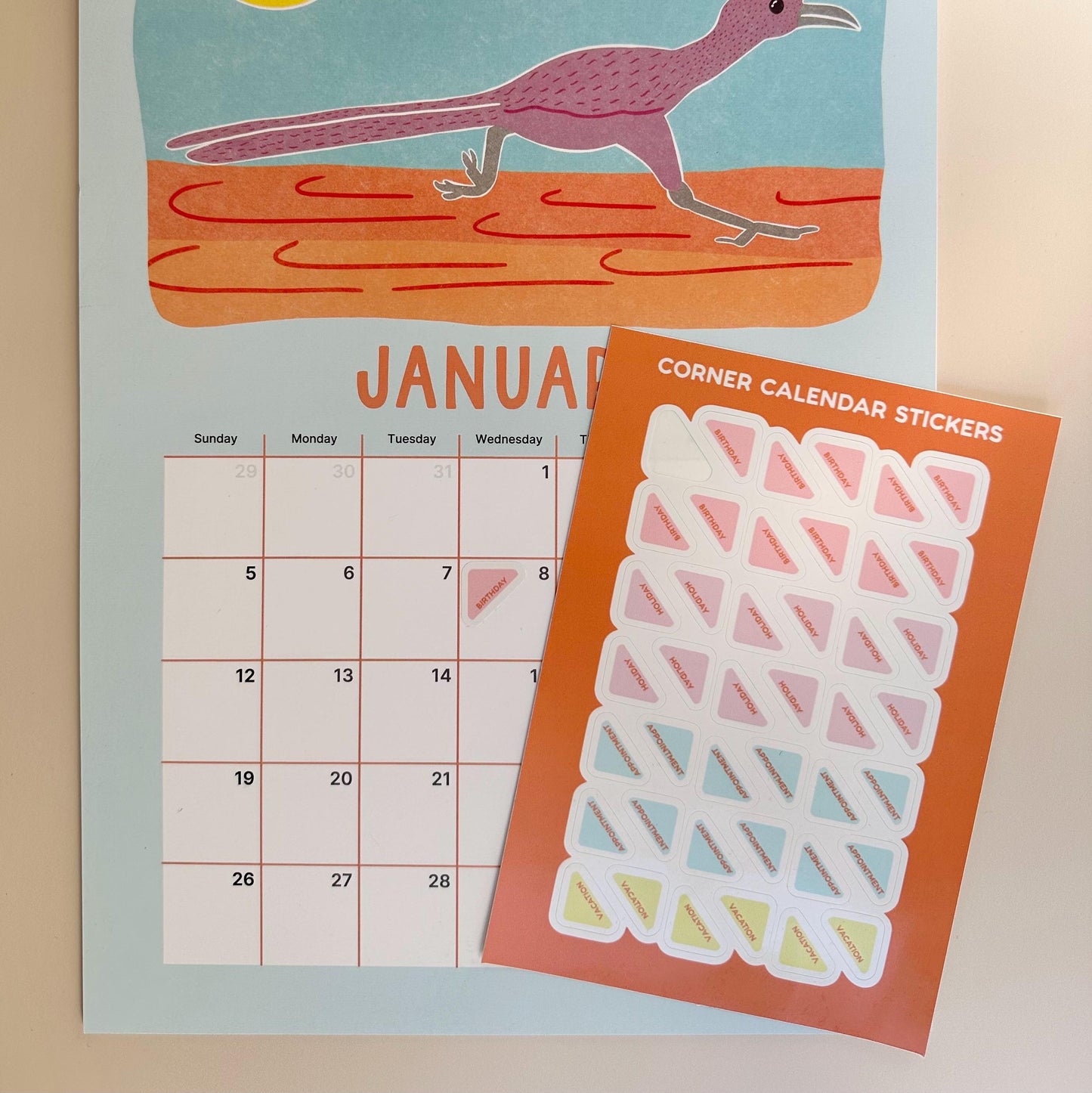 Corner Calendar Sticker Sheet