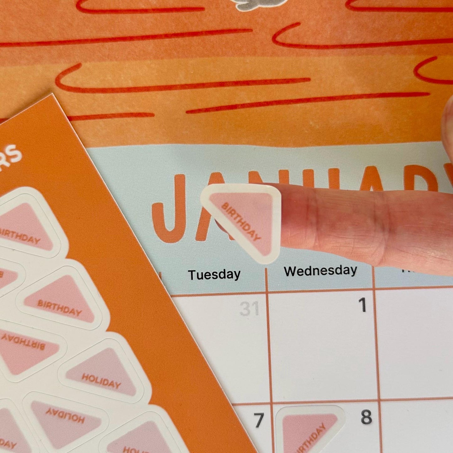 Corner Calendar Sticker Sheet