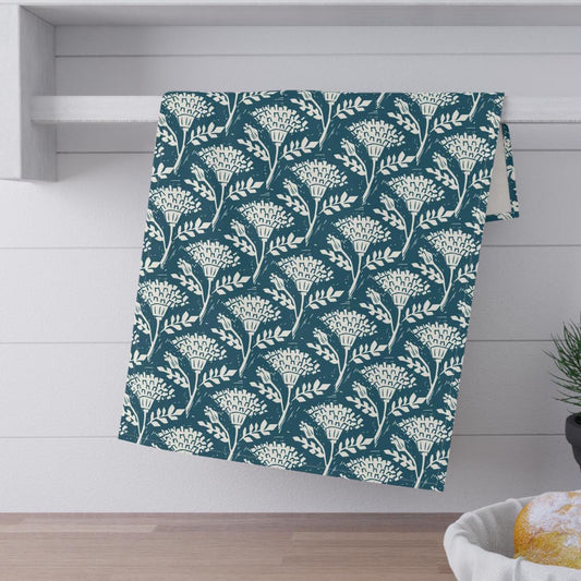 Retro Marigold Floral Kitchen Towel