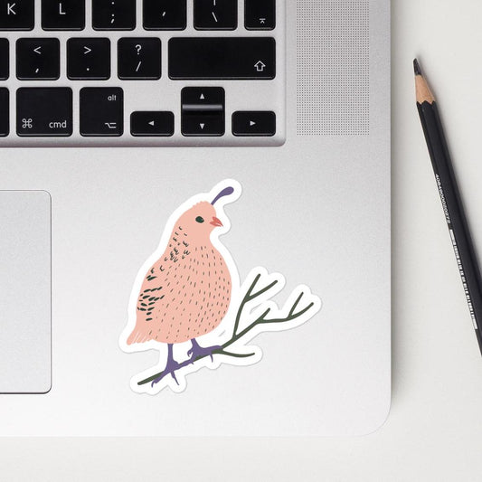 Pink Desert Quail Sticker