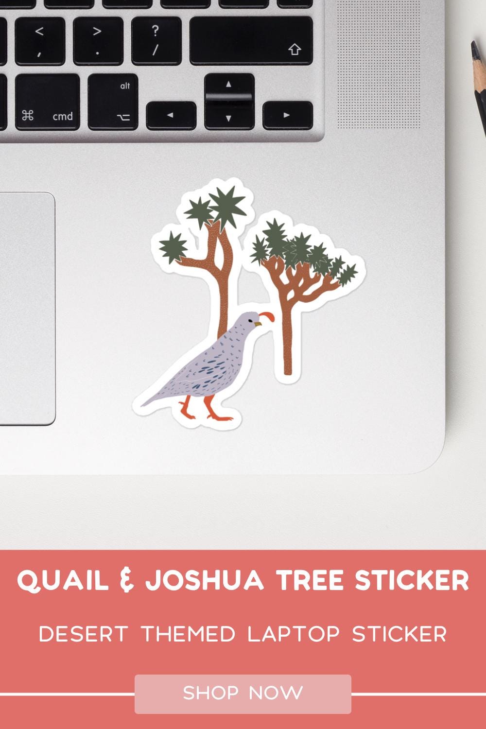 Joshua Tree and Desert Quail Sticker