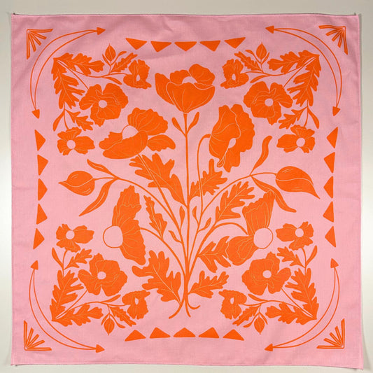 Pink and Orange Matilija Poppy Floral Bandana